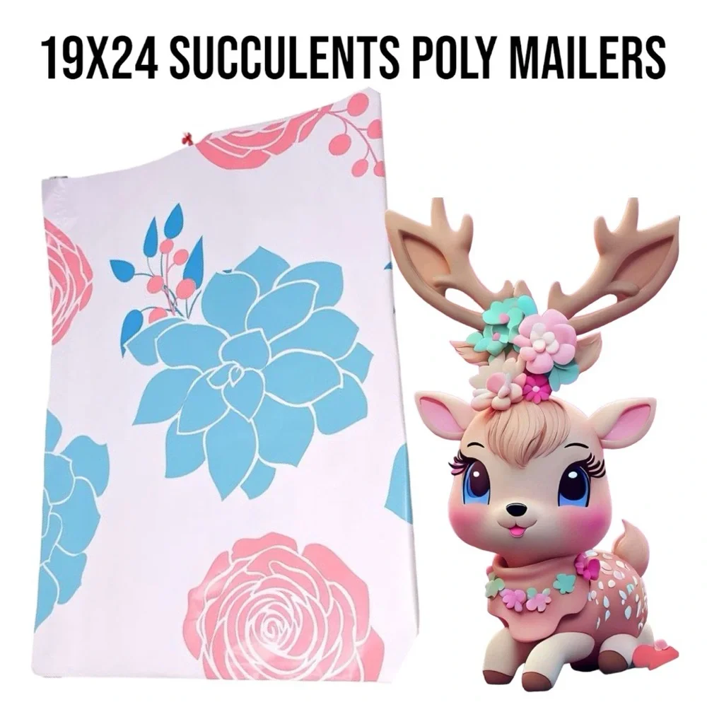 Succulents Poly Mailers 19 x 24 Pack of 10 - Picture 3 of 6